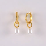 925 Silver Pearl Drop Earrings Small Round Bead Dangle Jewelry Gift