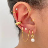 925 Silver Pearl Drop Earrings Small Round Bead Dangle Jewelry Gift