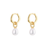 925 Silver Pearl Drop Earrings Small Round Bead Dangle Jewelry Gift