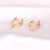 925 Silver Zircon Cross Stud Earrings Champagne Wedding Jewelry