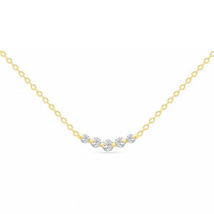 925 Silver Zircon Chain Necklace Crystal Clavicle Choker