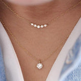 925 Silver Zircon Chain Necklace Crystal Clavicle Choker