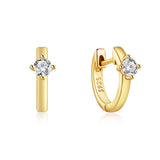 925 Silver Zircon Hoop Piercing Earring Daily Minimalist Jewelry