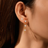 925 Silver Zircon Tassel Drop Earrings 18k Ins Fine Jewelry