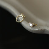 925 Silver Zircon Hoop Earrings 18K Ins Fine Jewelry