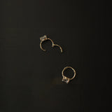 925 Silver Zircon Hoop Earrings 18K Ins Fine Jewelry