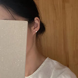 925 Silver Zircon Hoop Earrings 18K Ins Fine Jewelry