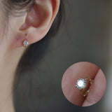 925 Silver Zircon Hoop Earrings 18K Ins Fine Jewelry