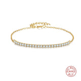 925 Silver Zircon Chain Bracelet Women Star Charm Stackable Jewelry