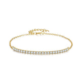 925 Silver Zircon Chain Bracelet Women Star Charm Stackable Jewelry