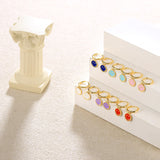 925 Silver Smile Face Hoop Earrings Enamel Charm Circle Jewelry