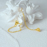 925 Silver Zircon Chain Dangle Earring for Women
