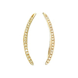 925 Silver Arc Line Stud Earrings Zircon CZ Ear Climber Piercing