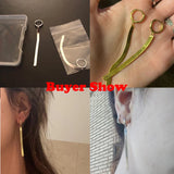 925 Silver Loop Earrings with Bling Tassel Drop