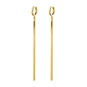 925 Silver Loop Earrings with Bling Tassel Drop