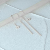 925 Silver Heart Tassel Chain Piercing Earrings For Women