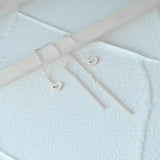 925 Silver Heart Tassel Chain Piercing Earrings For Women
