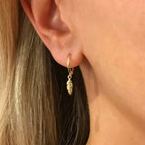 925 Silver Hoop Earrings Feather Pendant Circle Party Jewelry