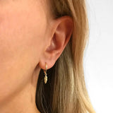 925 Silver Hoop Earrings Feather Pendant Circle Party Jewelry