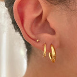 925 Silver Irregular Geometric Hoop Earrings for Women