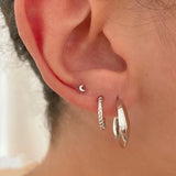 925 Silver Irregular Geometric Hoop Earrings for Women