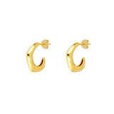 925 Silver Irregular Geometric Hoop Earrings for Women