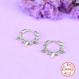 925 Silver Hoop Earrings Turquoise Zirconia Chain Circle Huggie Jewelry