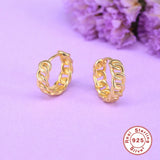 925 Silver Hoop Earrings Turquoise Zirconia Chain Circle Huggie Jewelry