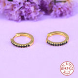 925 Silver Hoop Earrings Turquoise Zirconia Chain Circle Huggie Jewelry