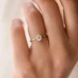 925 Silver Round Zircon Crystal Ring Women Cubic Zirconia Leaf Loop Ring