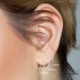 925 Silver Smooth Hoop Earrings For Women Set of 3 - 6/8/10mm