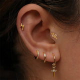 925 Silver Snake Pendant Stud Earrings 18K Lucky Snake Earrings for Women