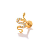 925 Silver Snake Pendant Stud Earrings 18K Lucky Snake Earrings for Women