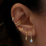 925 Silver Snake Pendant Stud Earrings 18K Lucky Snake Earrings for Women