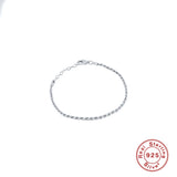 925 Silver Twist Chain Bracelet Bangle Rock Punk European Bracelet
