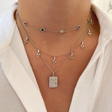 925 Silver Twisted Snake Pendant Necklace Zircon Charm Choker Rock Punk Jewelry