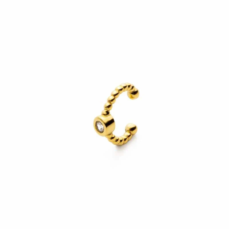 925 Silver Zircon Ear Cuff Star Moon Clip Earrings