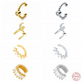 925 Silver Zircon Ear Cuff Star Moon Clip Earrings
