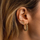 925 Silver Zircon Ear Cuff Star Moon Clip Earrings