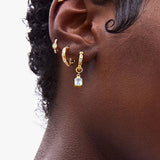 925 Silver Green Opal CZ Zircon Huggie Earrings 9mm Circle Hoops
