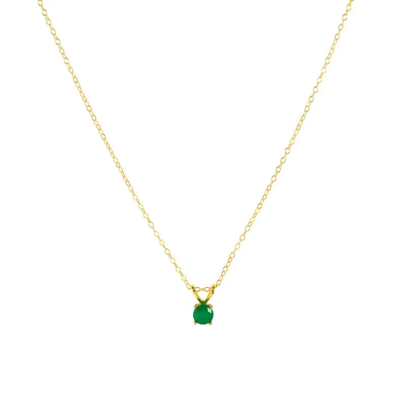925 Silver Green Tourmaline Pendant Necklace Rabbit Ear Zircon Charm Chain