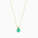 925 Silver Green Tourmaline Pendant Necklace Rabbit Ear Zircon Charm Chain