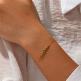 925 Silver Green Zircon Charm Bracelet Minimalist Jewelry
