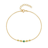 925 Silver Green Zircon Charm Bracelet Minimalist Jewelry
