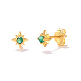 925 Silver Green Zirconia Stud Earrings for Women