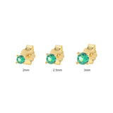 925 Silver Green Zirconia Stud Earrings for Women
