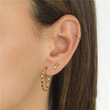 Heart Cross Charm Hoop Earrings 925 Sterling Silver For Women