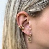 Heart Cross Charm Hoop Earrings 925 Sterling Silver For Women