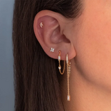 Heart Cross Charm Hoop Earrings 925 Sterling Silver For Women