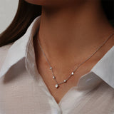 925 Silver Heart CZ Pendant Necklace High 18k Chain Jewelry
